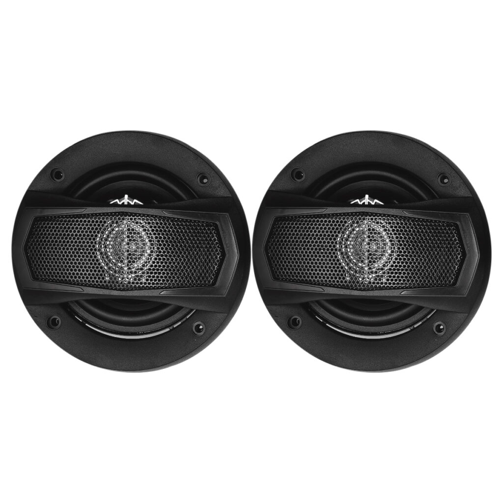 200W Max 3-Way Coaxial Car Speakers 4 Inch (100mm) | High Power Full Range Audio System | Universal Door Mount Car Stereo Speaker Pair