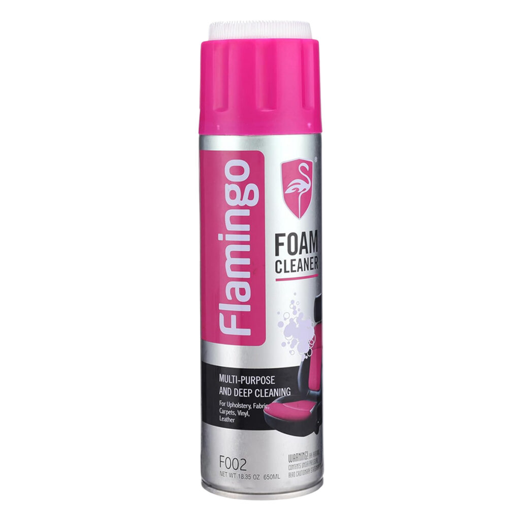 Flamingo Foam Cleaner 650ml – Multi-Purpose Deep Cleaning Spray for Car Interior, Upholstery, Fabric, Leather, Carpet, Vinyl, Dashboard, Seats, Shoes & Household Surfaces F002