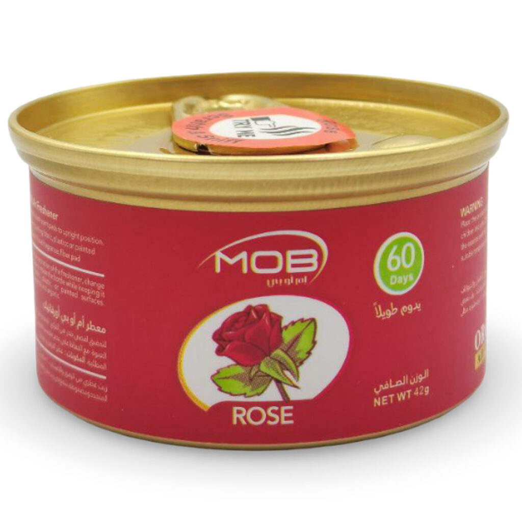 MOB Rose Car Air Freshener Can 42g Long Lasting Gel Freshener for Car, Closet, Washroom & Shoe Cabinet – Up to 60 Days