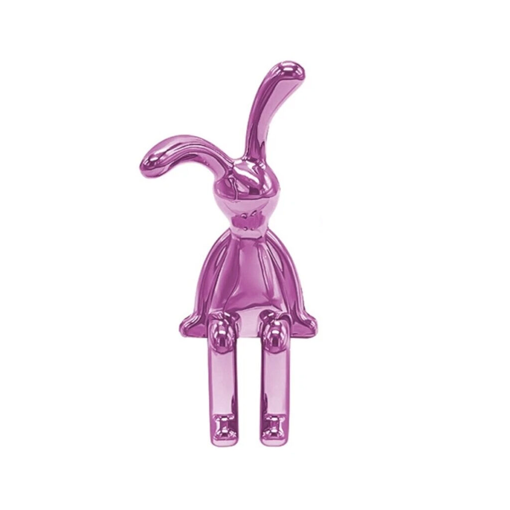 AGC Modern Abstract Bunny Shelf Decor Figurine | Premium Pink Mini Rabbit Statue for Home, Office, Table & Wall Edge Decoration