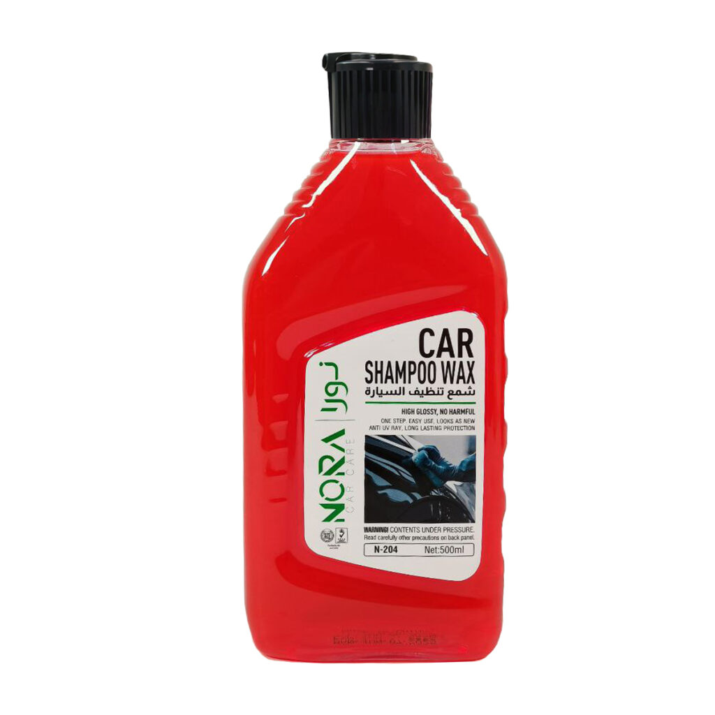 NORA Car Shampoo Wax 500ml N-204 | Wash and Wax Car Shampoo | pH Balanced Colour Safe Formula | Thick Foaming Car Wash Liquid | High Gloss Shine | Paint Safe Cleaning for All Vehicles