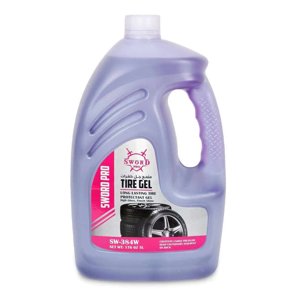 SWORD PRO High Gloss Tire Gel 5 Liter SW-384W | Long Lasting Tire Shine and Protectant | Deep Black Finish | UV Protection | Rain Resistant Formula | Suitable for All Car Tyres