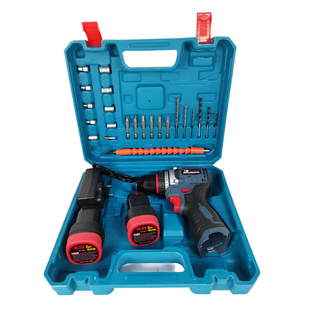 DEFAONS Cordless Drill Driver Kit with Dual Rechargeable Batteries, Variable Torque Control, LED Light, Forward Reverse, Complete Tool Set in Carry Case