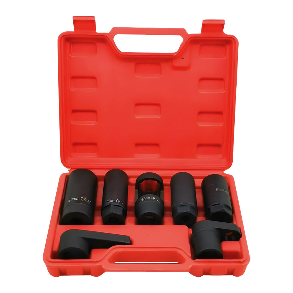 Defaons All-in-One Oxygen Sensor Socket Tool Set | CR-V Steel O2 Sensor Removal Kit with Offset Low-Profile Sockets & Durable Carry Case 4856