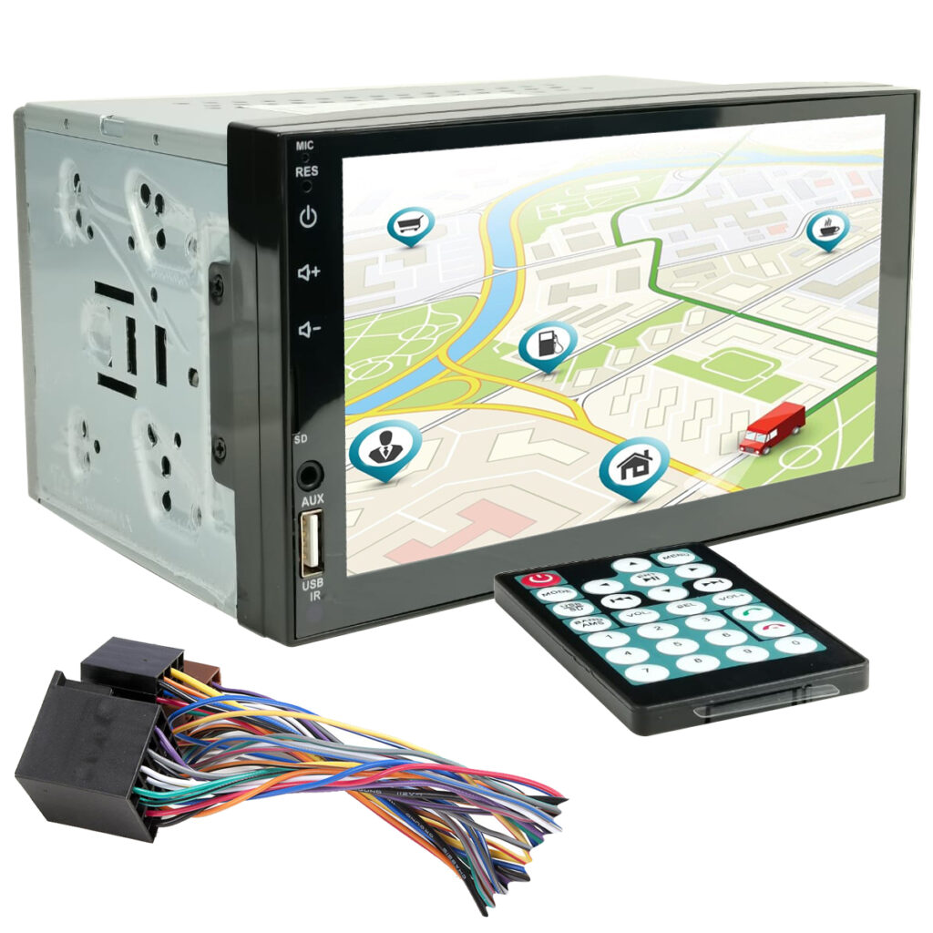 7 Inch HD Touch Screen Car Stereo MP5 Player | LCD Mirror Monitor | Wireless Apple CarPlay & Android Auto | Bluetooth 5.0 | FM Radio | USB TF AUX