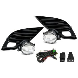 KASHAFI LED Fog Light Assembly Kit for Toyota Camry 2018 – CM2018TY Front Fog Lamps with Housing, Wiring Harness, Switch, Yellow High Penetration Light, Impact Resistant, Waterproof Fog Lights for Night Rain Fog Driving