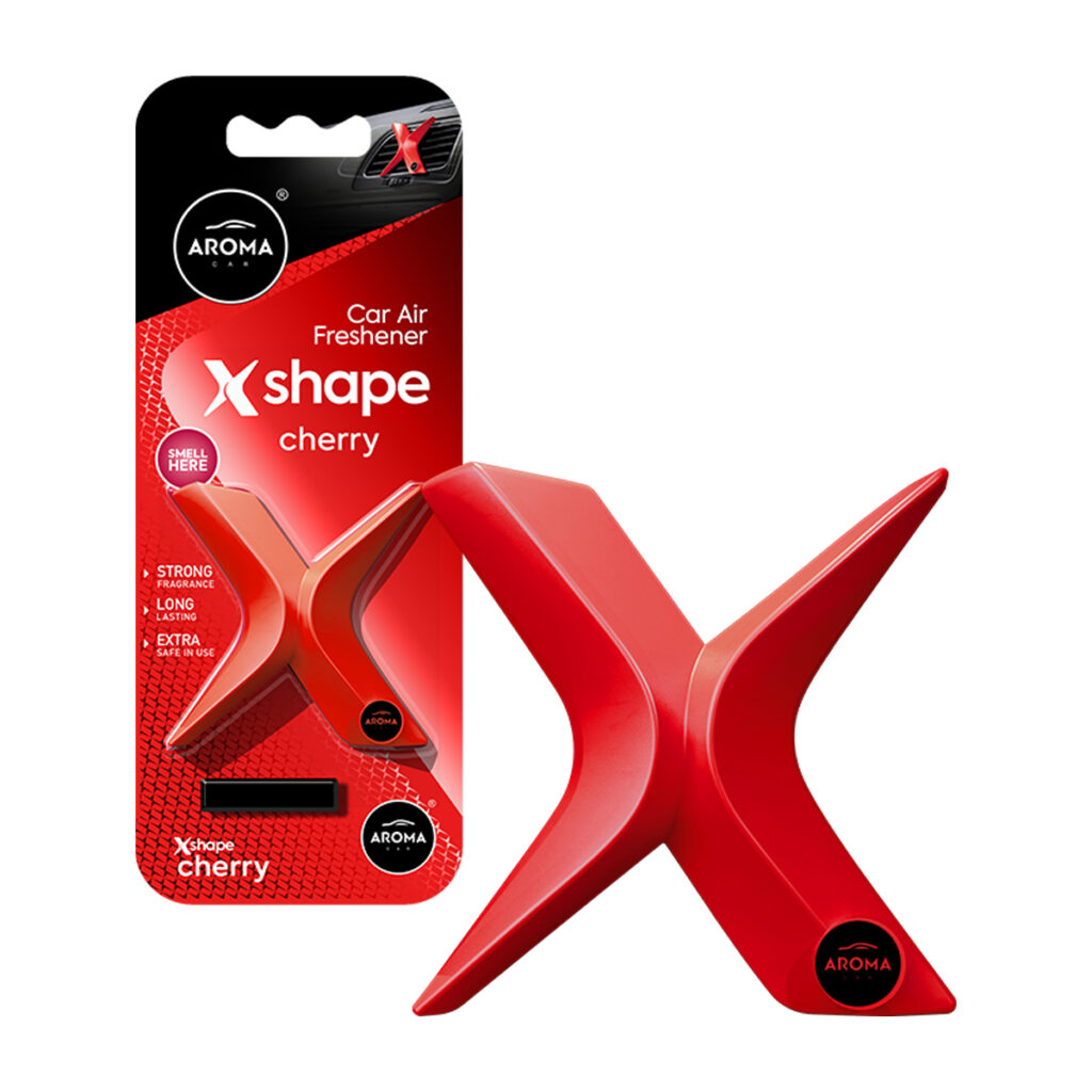 Aroma Car X-Shape Cherry Car Air Freshener | Vent Clip Design | Long-Lasting Strong Fragrance | Eco-Friendly, Non-Toxic | Works with Car Air Flow | Mood Booster for All Seasons