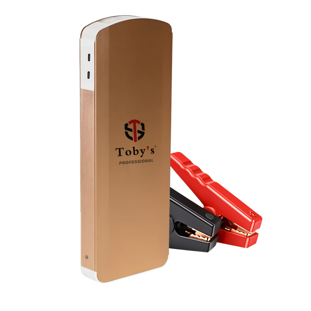 TOBY’S Portable Car Jump Starter Power Bank 16000mAh 12V, 1500A Peak Current, QC 3.0 Fast Charging, LED Flashlight with SOS & Strobe, Emergency Battery Booster for Car, Bike, Truck, Boat