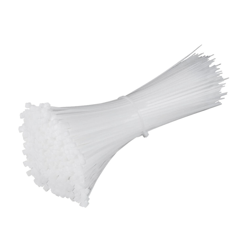 Cable Ties 100 Pieces White Nylon Zip Ties | Heavy Duty Self Locking Cable Ties | Strong Ratchet Lock Wire Ties | Adjustable Cuttable Plastic Ties for Cable Management, Home, Office, Garden and DIY Use