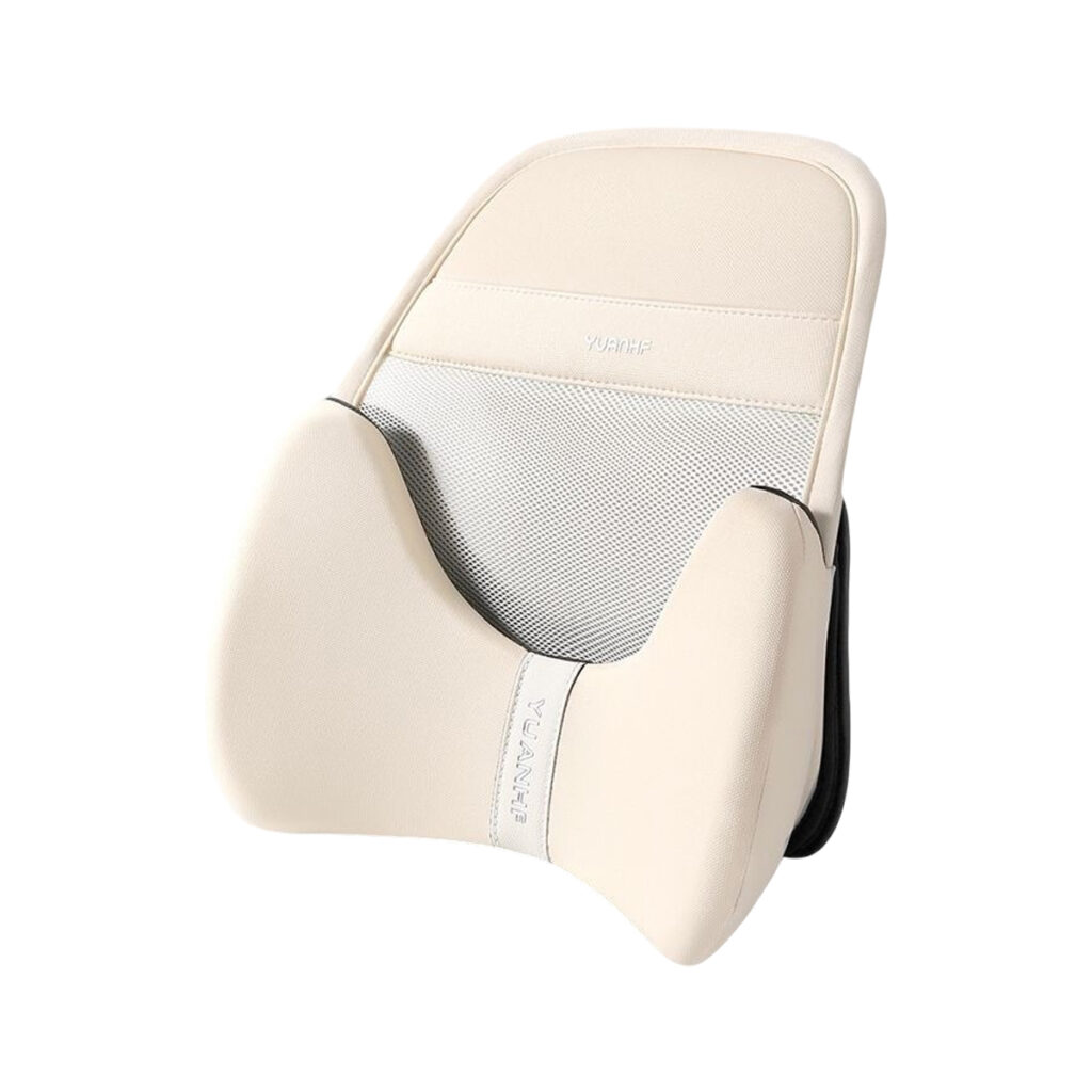 Ergonomic Car Seat Lumbar Support Cushion with Breathable Honeycomb Mesh & High-Density Memory Foam | Curve Curvature Design Back Rest | Adjustable Strap, Detachable & Washable Cover for Long Drives & Office Chairs