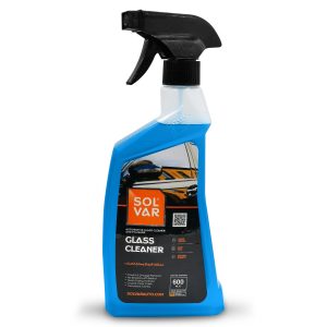 SOLVAR Automotive Glass Cleaner 600ml Spray – Car Windshield Glass Cleaner and Polisher, Removes Hard Water Stains, Smudges, Oil Film, No Streaks, Quick Dry Formula for Windshields, Side Windows, Sunroofs, Mirrors, Home and Office Glass