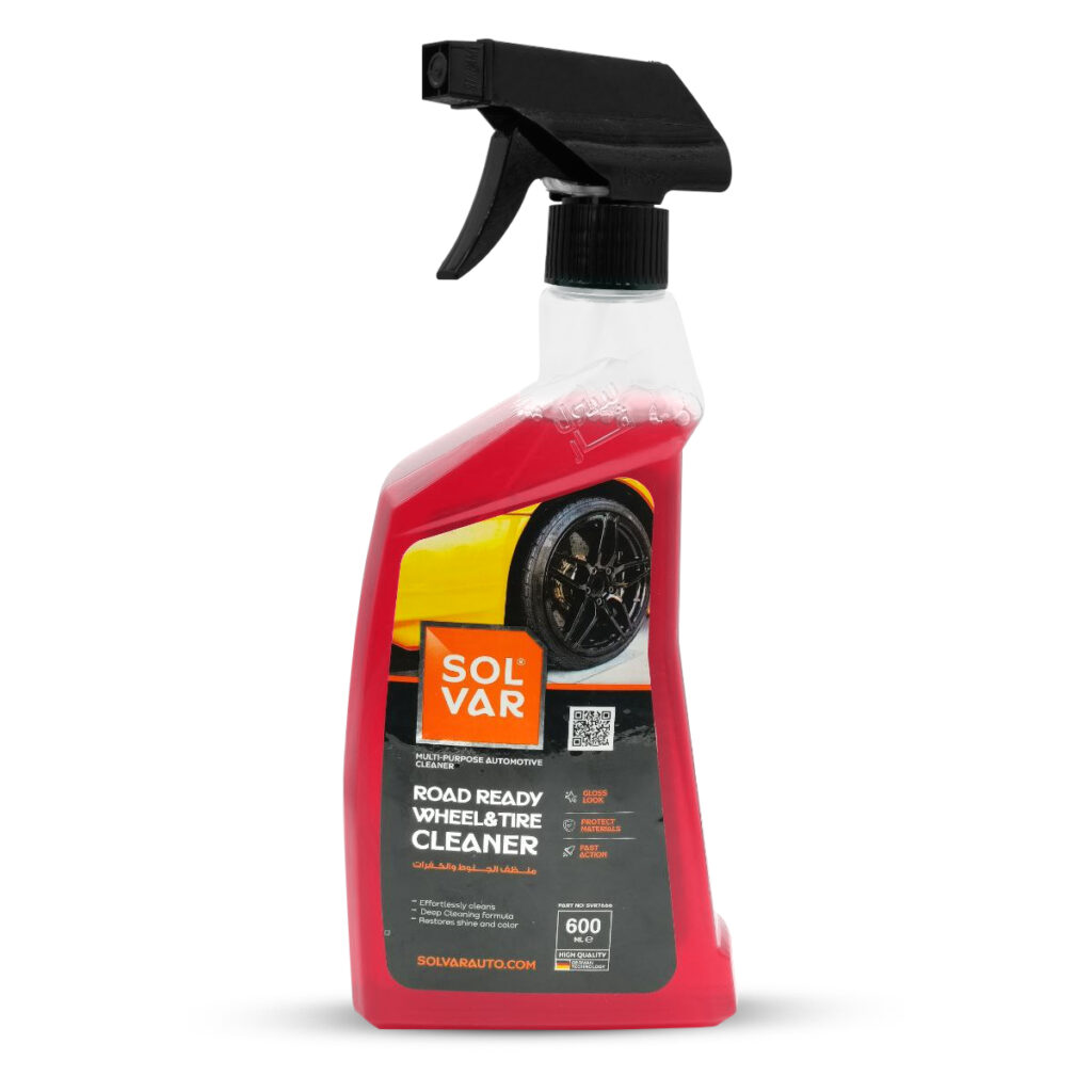 SOLVAR Wheel & Tire Cleaner Spray 600ml for Alloy, Chrome, Painted & Polished Wheels – Deep Cleaning Formula for Brake Dust, Dirt & Road Grime