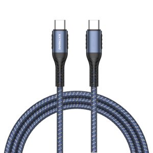 G-TIDE Extreme EXC58 Type-C to Type-C Fast Charging Cable | 60W PD | 3.0A Quick Charge | 1 Meter Braided Data Cable for Smartphones, Tablets & Laptops