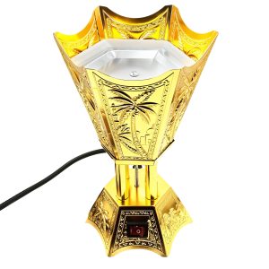 DAC Electric Bakhoor Incense Burner | Premium Gold Arabic Mabkhara | Electric Oud & Bukhoor Burner with On/Off Switch | Decorative Electric Incense Burner for Home, Office & Mosque | AC 220–240V 40W