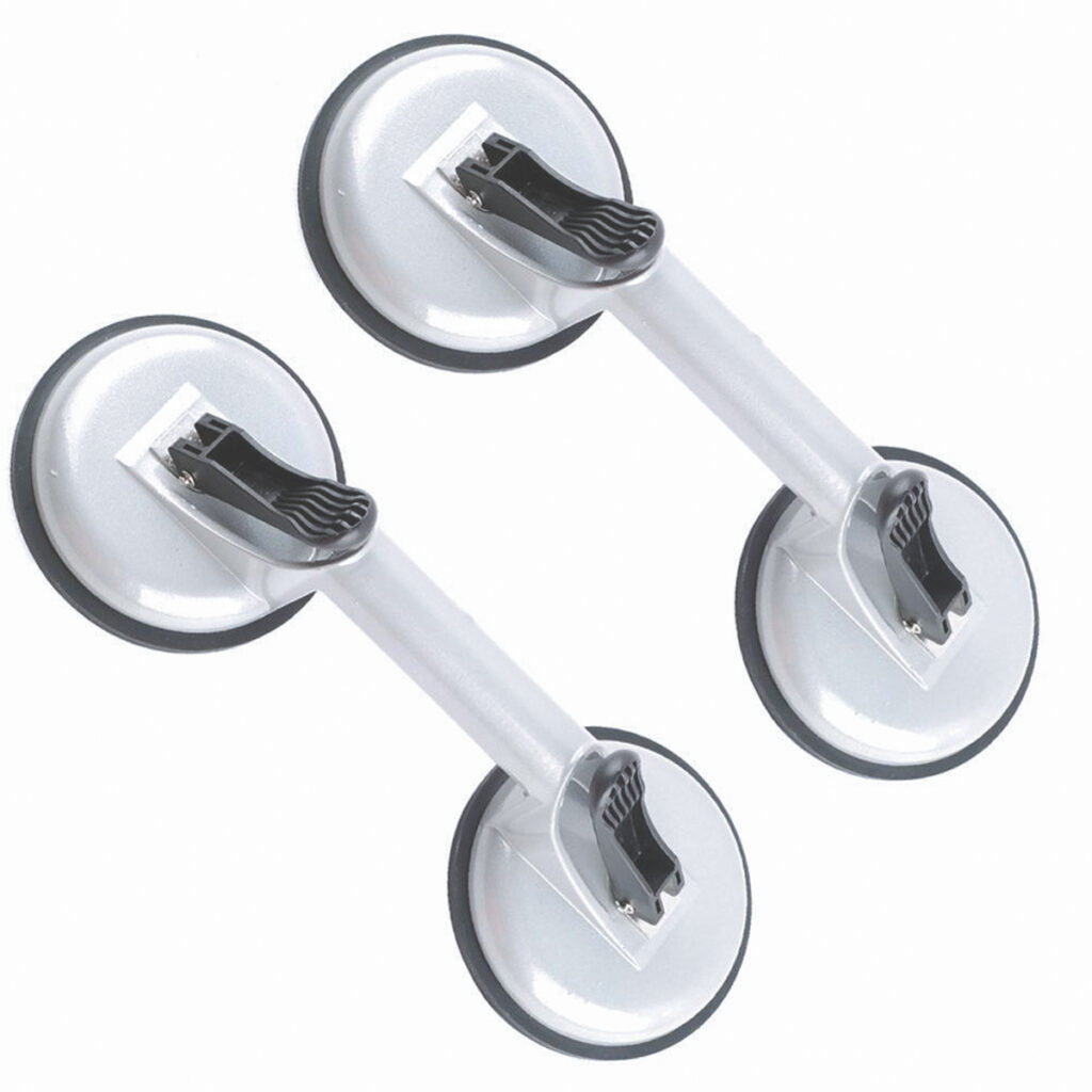 Heavy Duty Double Suction Cup Lifting Handle – 2 PCS Set | Vacuum Grip Glass & Tile Lifter Tool for Window, Marble, Floor Tile, Stainless Steel | Strong ABS Body, Anti-Slip Handle